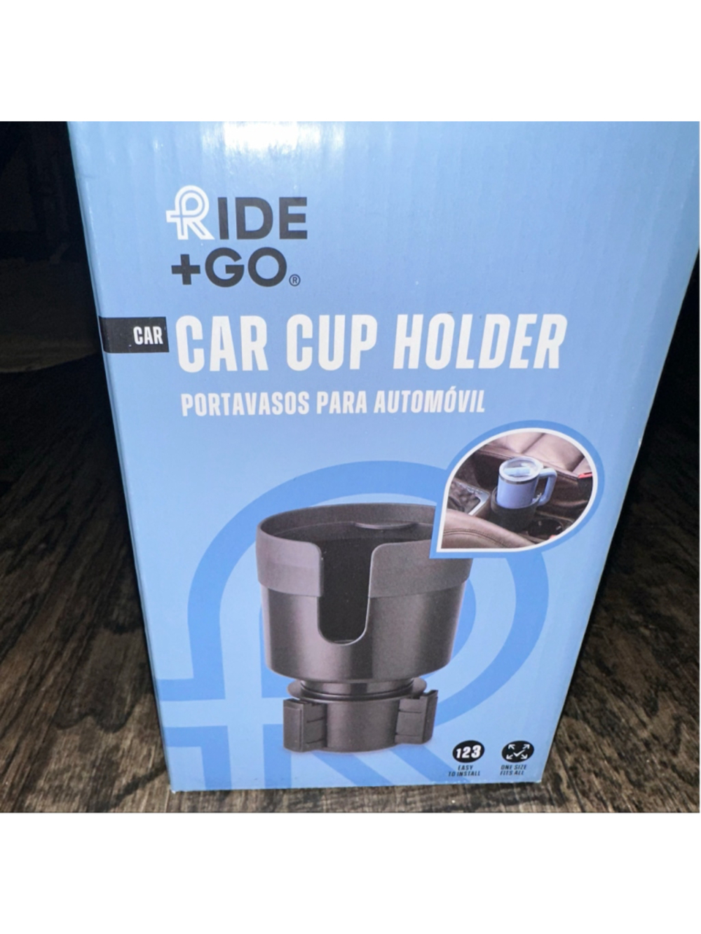 Ride + Go Adjustable Car Cup Holder, One Size, Black